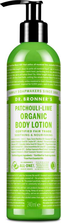 Produktbild Dr. Bronner's Organic Body Lotion Patchouli Lime 240 ml (Körperlotion, 240 ml)