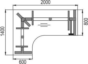 Produktbild Palmberg Tisch CREW C Lift Ahorn B: 2000