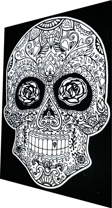 Produktbild ColorVelvet Ausmalbild Totenkopf