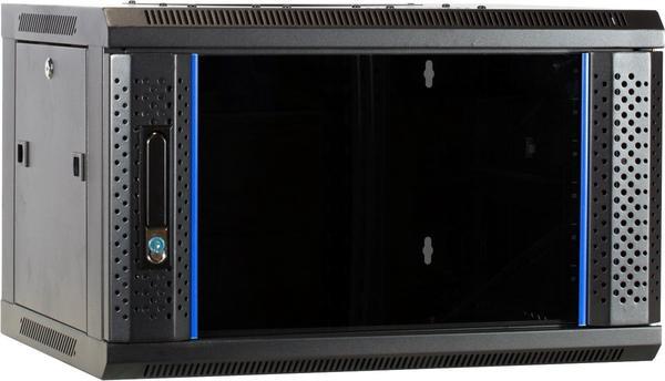 Dsit 6 HE Serverschrank, Wandgehäuse, mit Glastür (BxTxH) 600 x 450 x 367mm (6 HE, 19 Zoll Rack)