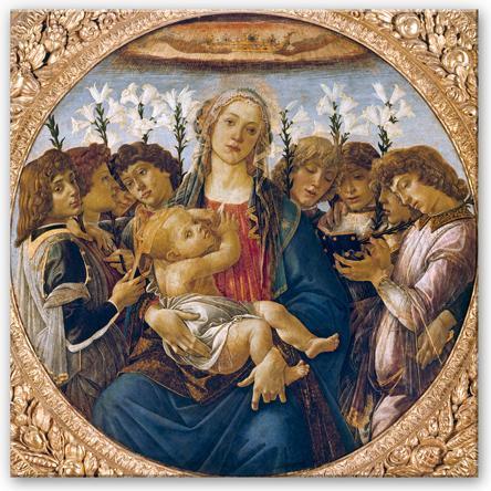 Image du produit Trenddeko Botticelli - Marie avec l'enfant et les anges chanteurs (30 x 30 cm)