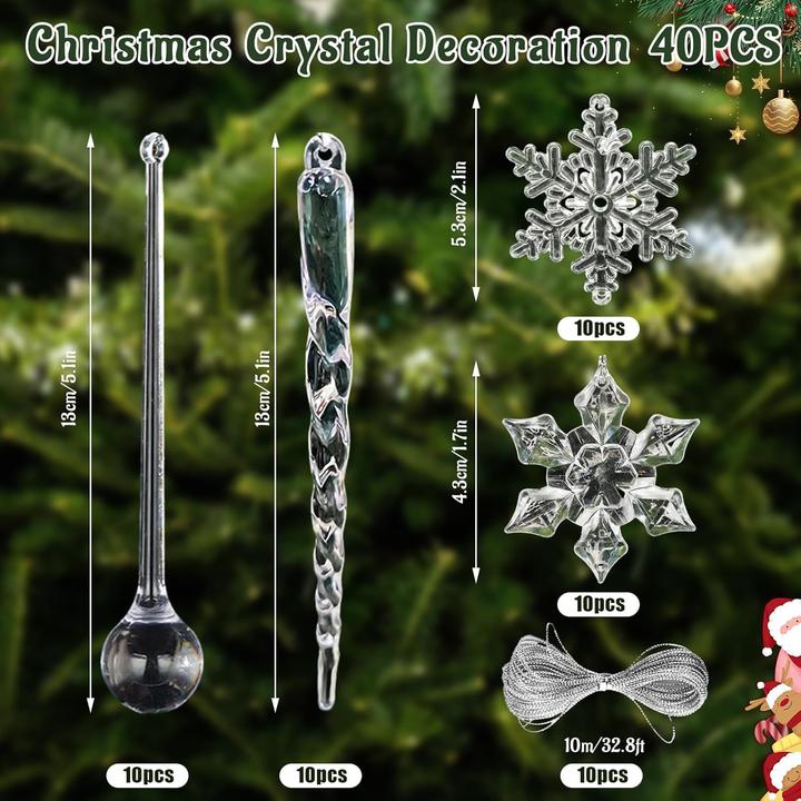 Produktbild Tutukyle 40-teiliges Weihnachtsbaumschmuckset Eiszapfen & Schneeflocke (40 -teilig)