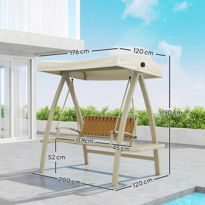 Actual product image Outsunny Hollywoodschaukel Metall, Kunststoff Beige