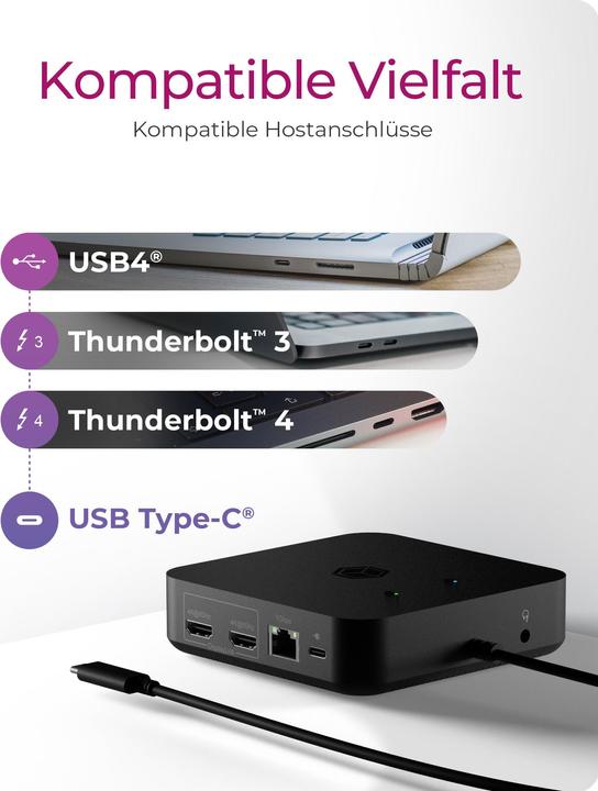 Produktbild Icy Box ICY BOX Vielseitige Multiport-Dockingstation, Dual 4K Display Dock, IB-DK4090-C (USB-C, 12 Ports)