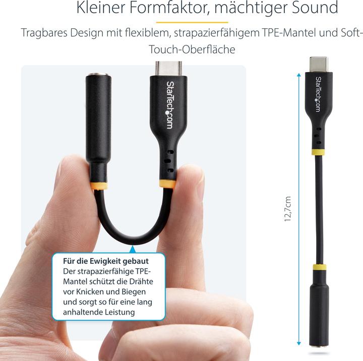Actual product image StarTech Adap USB-C to 3.5mm Audio (M/F)