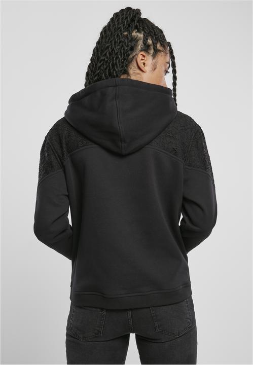 Immagine prodotto Urban Classics Felpa con cappuccio con inserto in pizzo da donna (S)