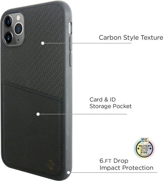 Image du produit Uunique Couverture rigide CARBON BACK SHELL noir (Apple iPhone 11 Pro Max)