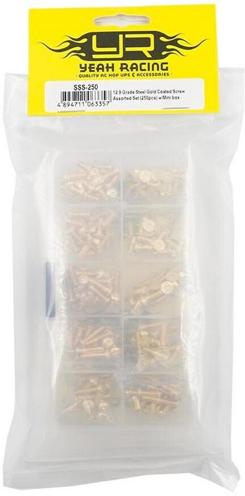 Produktbild Yeah Racing Schraubenbox M3 12.9G Goldfarbig beschichtet (1 Schrauben pro Stück)