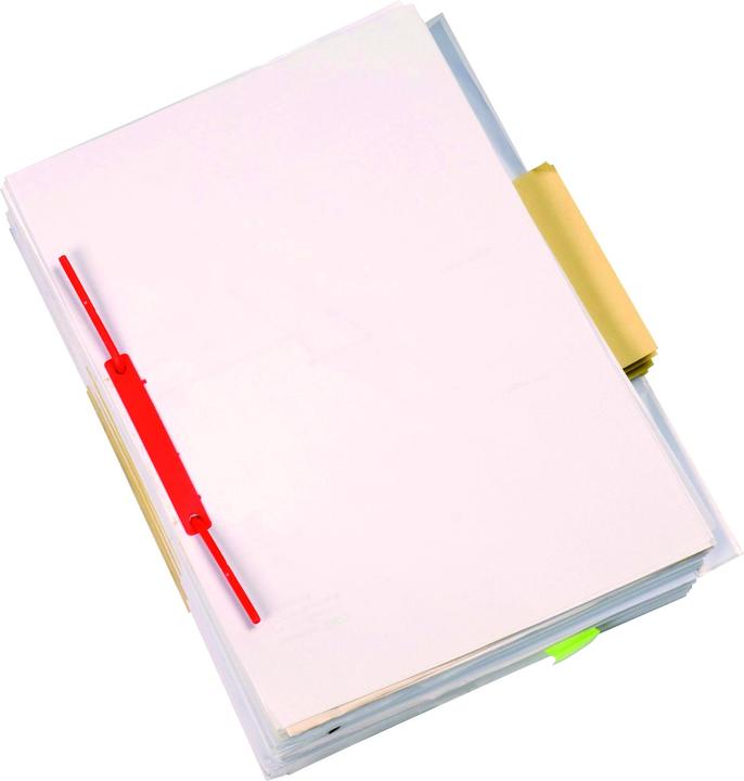 Image du produit Q-Connect Agrafes d'archivage D-Clip, épaisseur de classeur max. 8cm, rouge