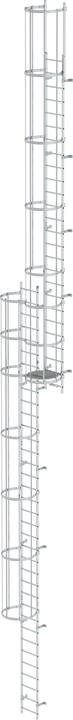 Produktbild Munk Mehrzügige Steigleiter mit Rückenschutz (Bau) Aluminium blank 16,32m (Mehrzweckleiter, 1632 cm)