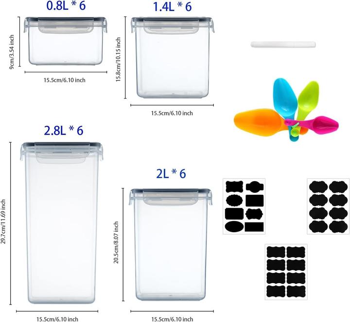 Actual product image Hibisaws 24-teiliges Vorratsdosen-Set (42 l)