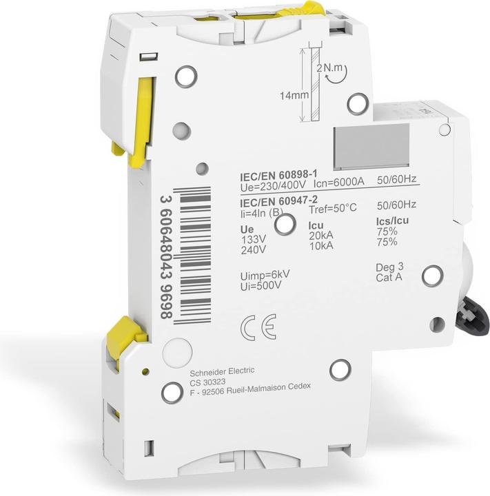 Productafbeelding Schneider Electric Acti9 iC60N MCB 1-polig 16A Curve B