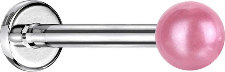 Star Piercing Micro Labret Innengewinde silber Perle pink (ohne Messing, Chirurgenstahl 316L, Acryl)