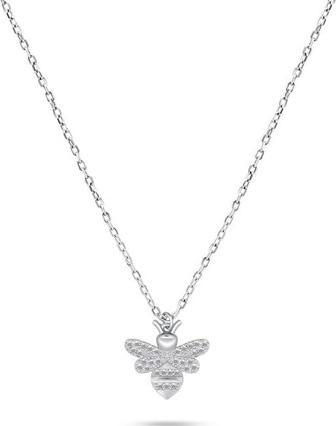Brilio Silver - Decent silver necklace Bee with zircons NCL88W
