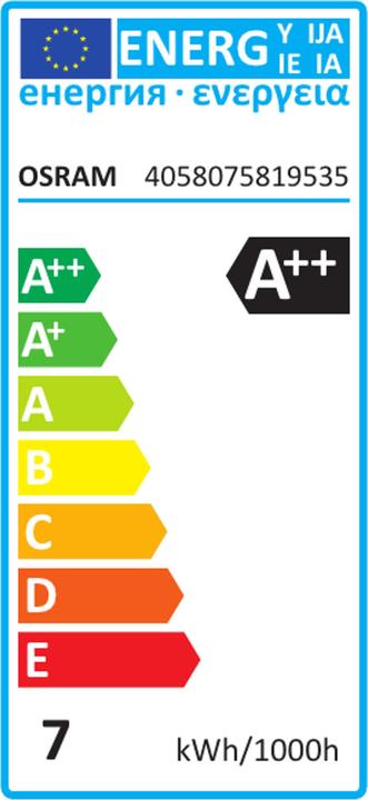 Label énergétique Osram Base Classic A (E27, 7 W, 806 lm, 3 x, E)