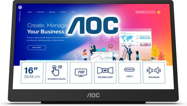 Image du produit AOC 16T2 (1920 x 1080 pixels, 15.60")