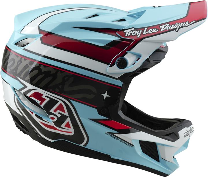 Produktbild Troy Lee Designs D4 Polyacrylite MIPS Helm, Linear, blue, L | 58-59cm