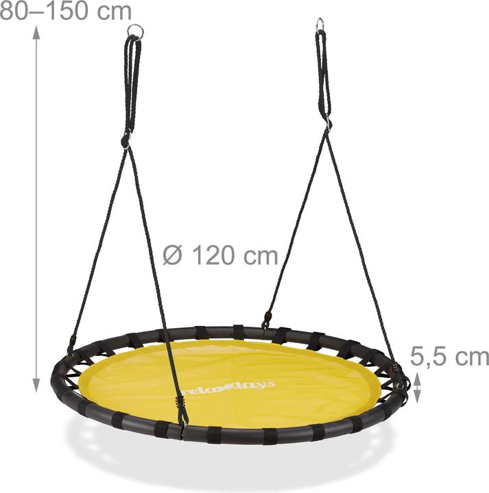 Image du produit Relaxdays Balançoire nid d'oiseau rond 120 cm