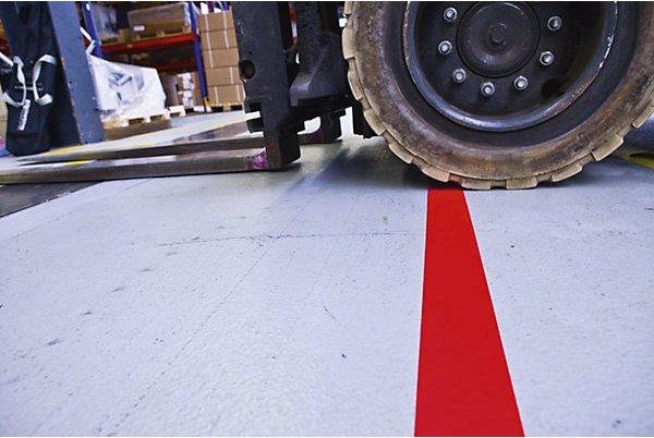 Actual product image Moravia Floor marking tape, suitable for forklift trucks, vinyl, width 50 mm, yellow. (50 mm)