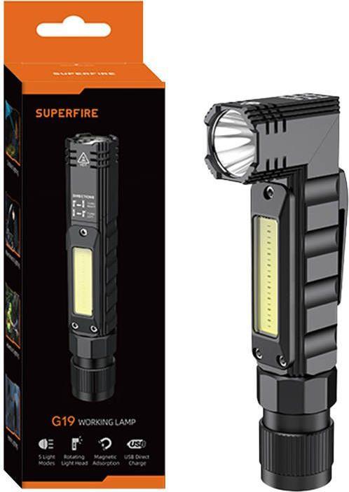 Produktbild Superfire G19 multifunction flashlight, 200lm, USB (14 cm, 200 lm)