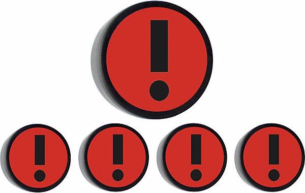 Actual product image smiT ATTENTION round magnet, Ø 35 mm, pack of 10, red. (10 x)