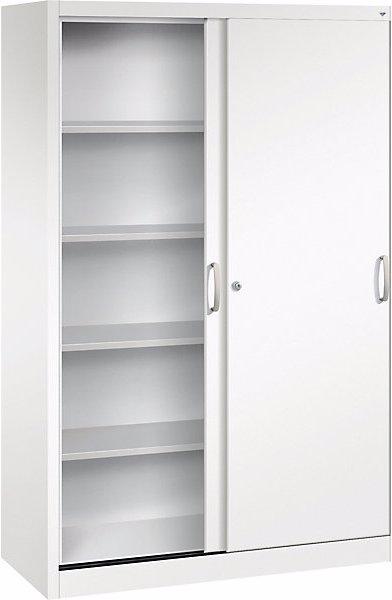 Actual product image C+P ACURADO sliding door cupboard, 4 shelves, HxWxD 1950 x 1200 x 500 mm, traffic (120 x 50 x 195 cm)
