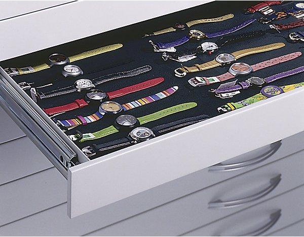Produktbild C+P Zeichnungsschrank, DIN A1, 5 Schubladen, Höhe 420 mm, schwarzgrau / lichtgrau