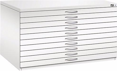 Actual product image C+P Drawing cabinet, A0, 10 drawers, height 760 mm, traffic white.