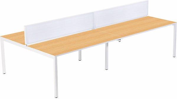 Actual product image Paperflow Desk for teams of four, width 1600 / 3200 mm, depth 600 / 1260 mm, white /