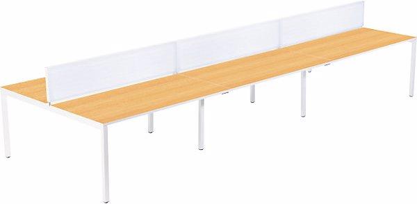 Image du produit Paperflow Bureau pour six personnes, largeur 1400 / 4200 mm, profondeur 600 / 1260 mm