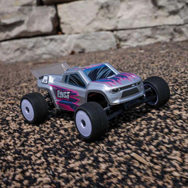 Produktbild Losi Micro-T 2S 1/28 2WD RTR Stadium Truck (Akku & Ladegerät enthalten), Silber (RTR Ready-to-Run)