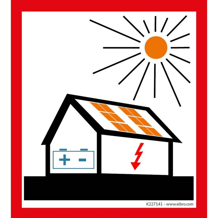 Image du produit Elbro Autocollant d'avertissement photovoltaïque auto-adhésif multicolore