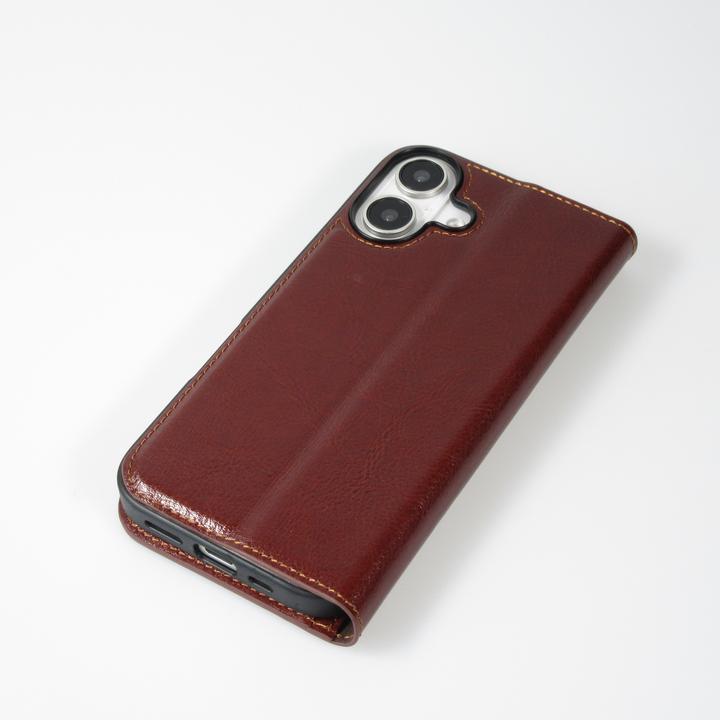 Actual product image QiAlino Fourre Flip cuir véritable (Apple iPhone 16 Plus)