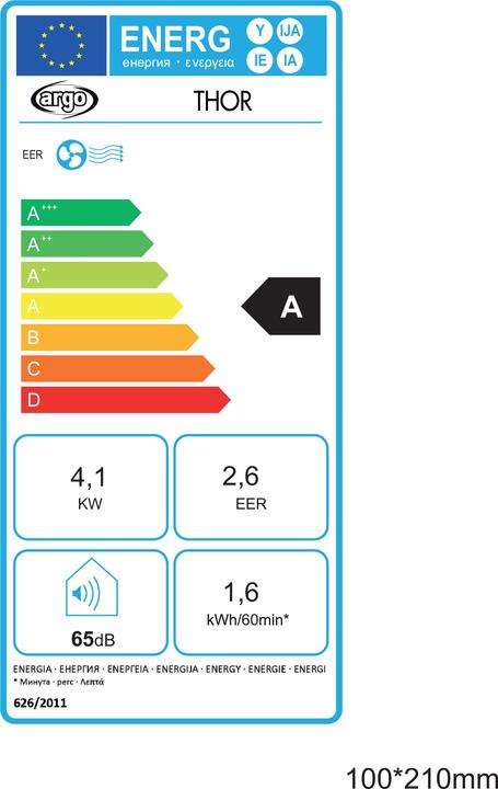 Energie-Label Argo Argoclima Thor (13989.78 BTU/h)