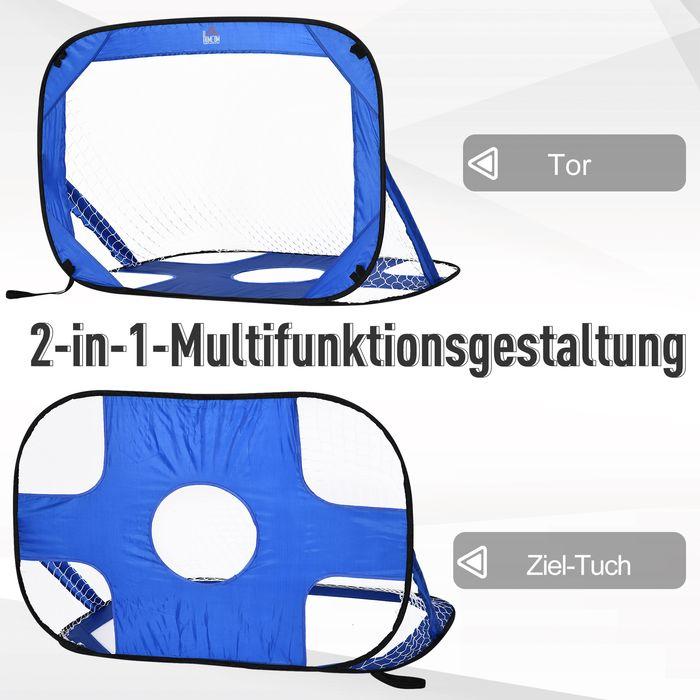 Produktbild Swisshandel24 Fussballtore, Pop Up Tor, Tragbares Fussballnetz, 2er Set Minitore, mobil mit Tragetasche, Faltbar