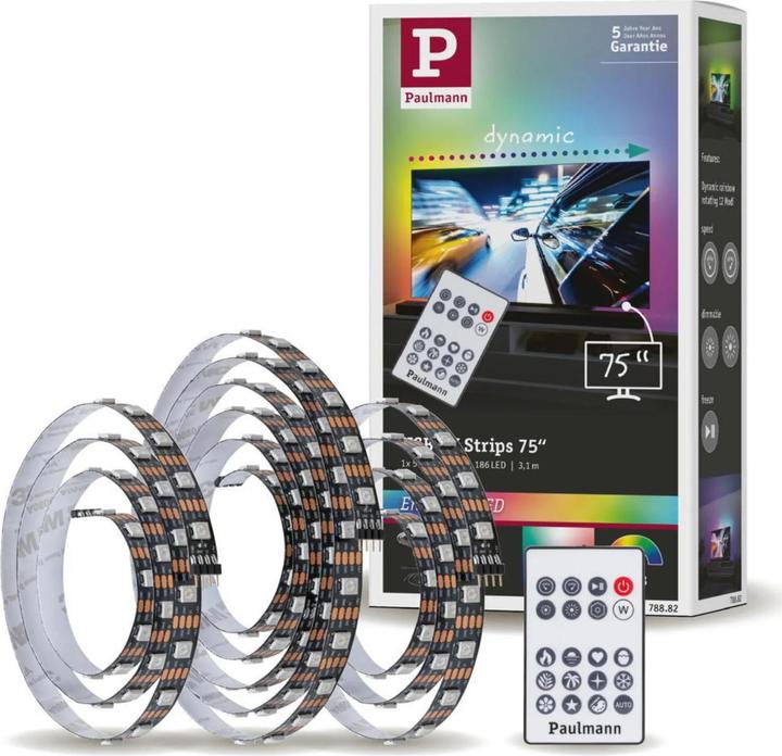 Actual product image Paulmann Luminaires USB TV Strips RGB 75 inch (RGB, 310 cm, Indoor)
