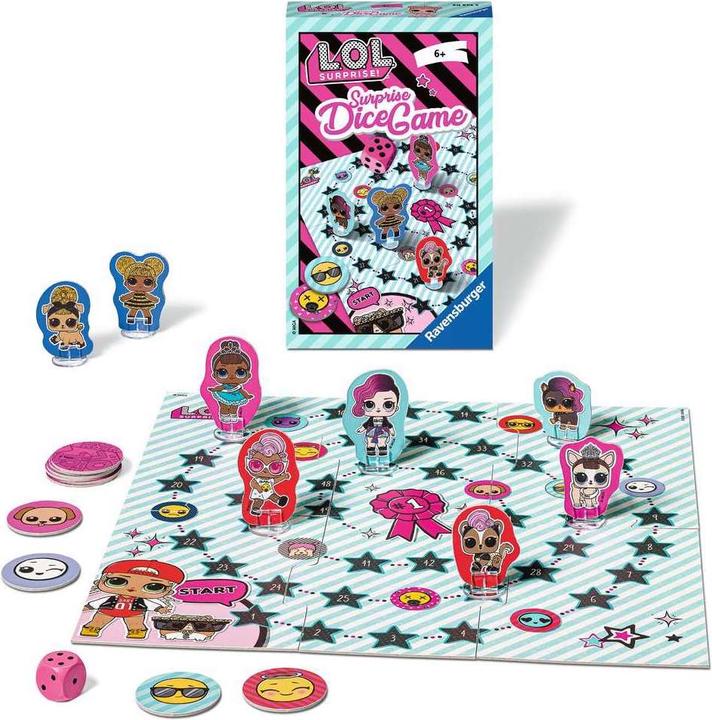 Actual product image Ravensburger L.O.L. Surprise Dice Game (German, French, Italian, English, Icelandic, Spanish)
