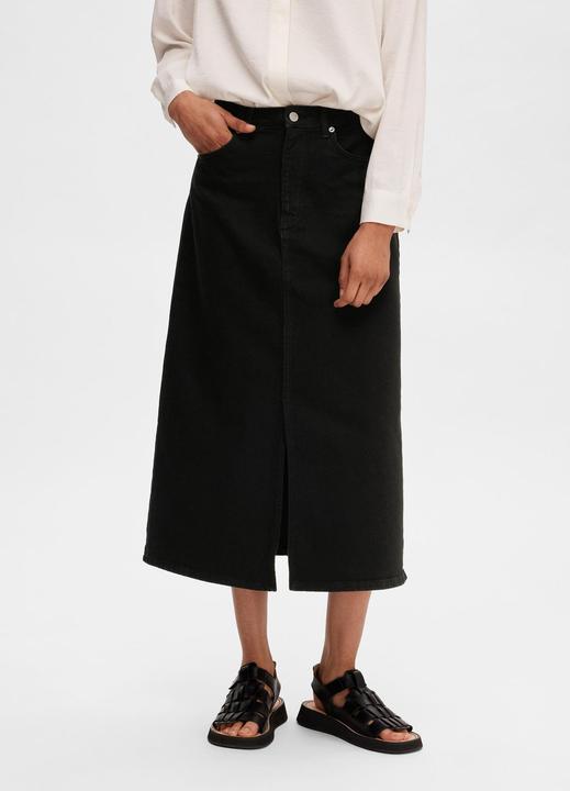 Image du produit Selected Femme Jupe midi en jean noir (36)