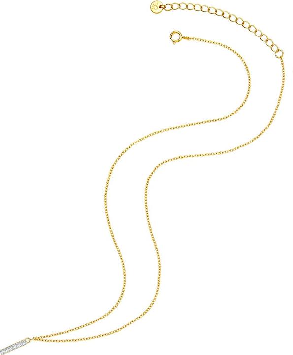 Immagine prodotto Glanzstücke München Lettera I da donna in argento sterling con zirconi in oro giallo 45,0 cm di base + 5,0 cm di (Argento, 40 - 45 cm)