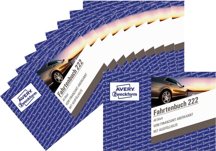 Produktbild Avery Zweckform 222-10 DIN A6 quer Fahrtenbuch Anzahl der Blätter: 40 Weiss 10 (40 x)