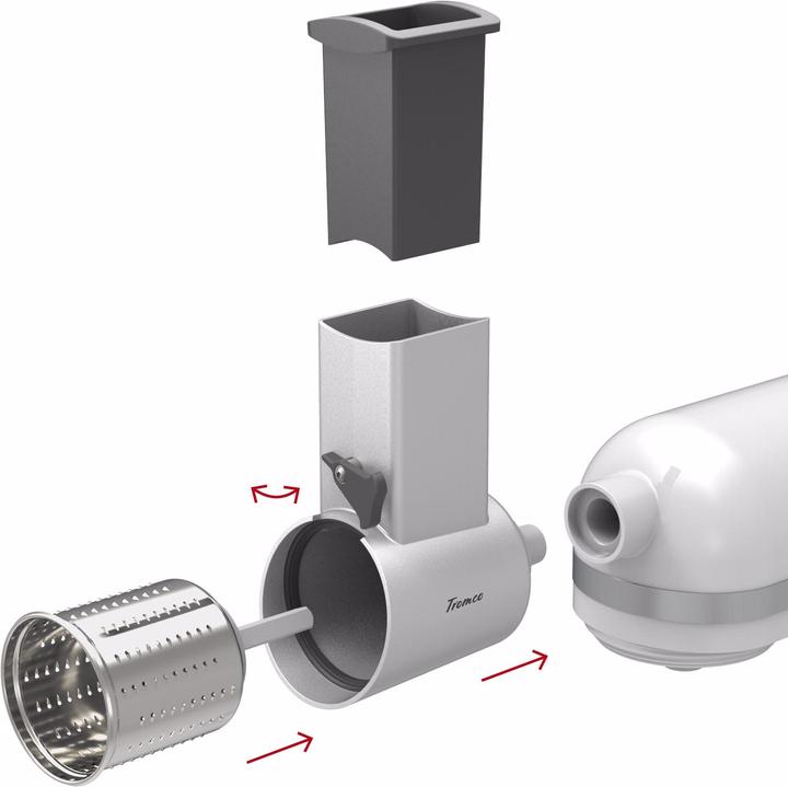 Actual product image Tromco Grater attachment set with drum 1/2/3 (KitchenAid/Elektrolux/AEG)