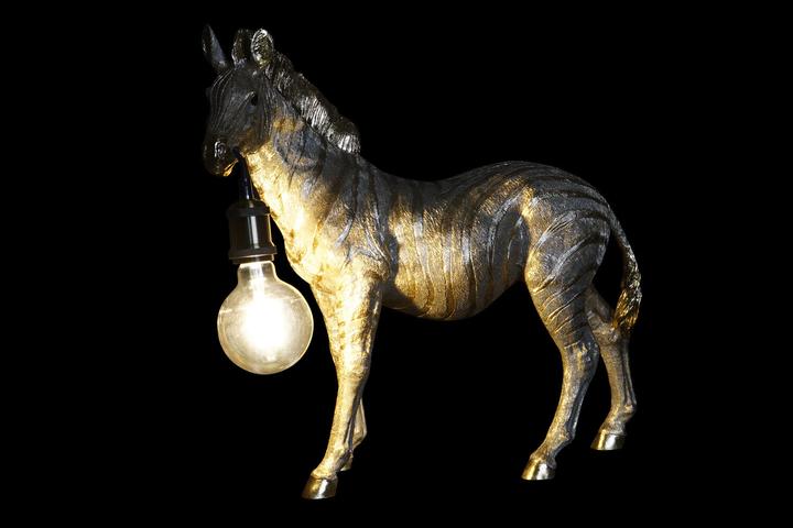 Actual product image DKD Home Decor Desk lamp Zebra Golden 220 V 50 W Modern (55 x 22 x 51 cm)
