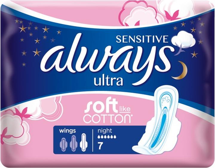 Produktbild Always Sensitive Night Ultra (7 x, Damenbinden)