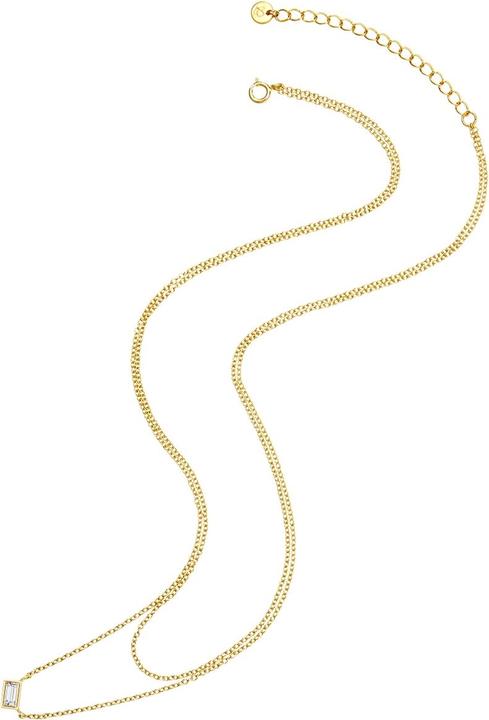 Immagine prodotto Glanzstücke München Catena da donna in argento sterling con zirconi in oro giallo da 42,0/36,0 cm + 5,0 cm di (Argento)