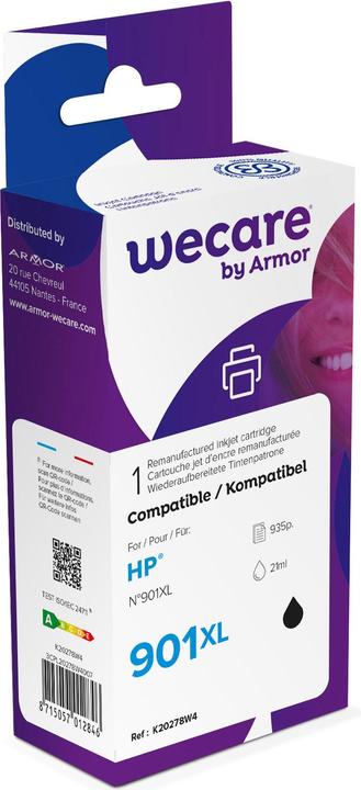 Actual product image Wecare Ink 901XL rebuilt black CC654AE for HP OfficeJet J4580 21ml (FC)