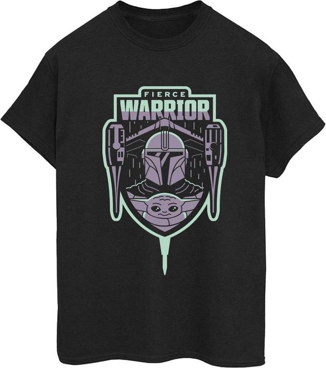Star Wars The Mandalorian Fierce Warrior Patch TShirt (L)