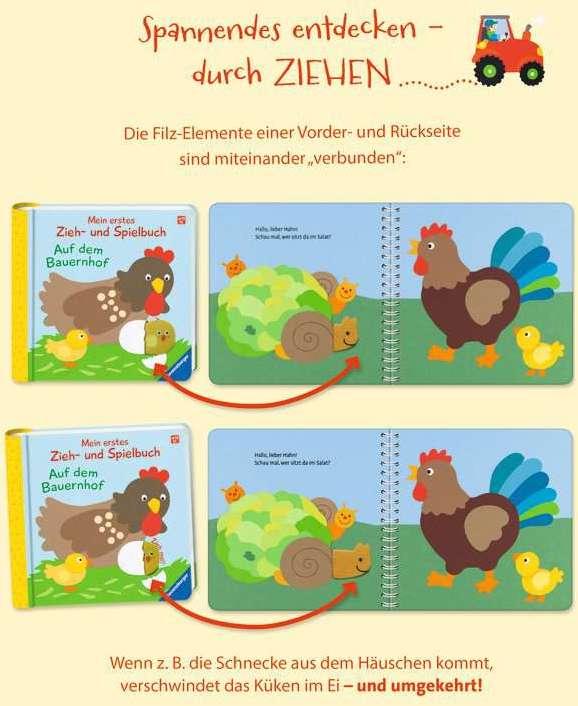 Actual product image Ravensburger Pull and play book: On the farm (German, Sandra Grimm)