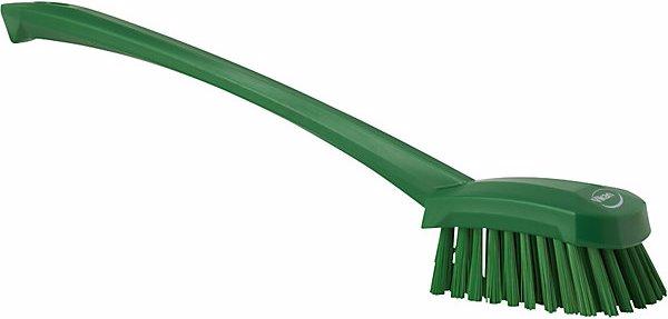 Actual product image Fincke Long handled washing brush, hard, pack of 10, green. (10 pcs.)