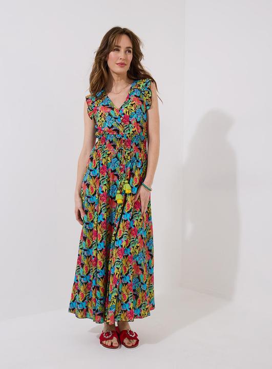 Actual product image Joe Browns Tropical Print V-Neck Tassel Sleeveless Maxi Dress (12)