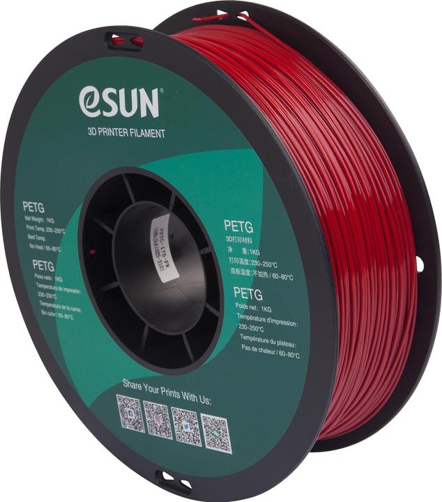 eSUN PETG 1.75mm Fire Eng. Red 1kg 3D Filament (PETG, 1.75 mm, 1000 g, Red)